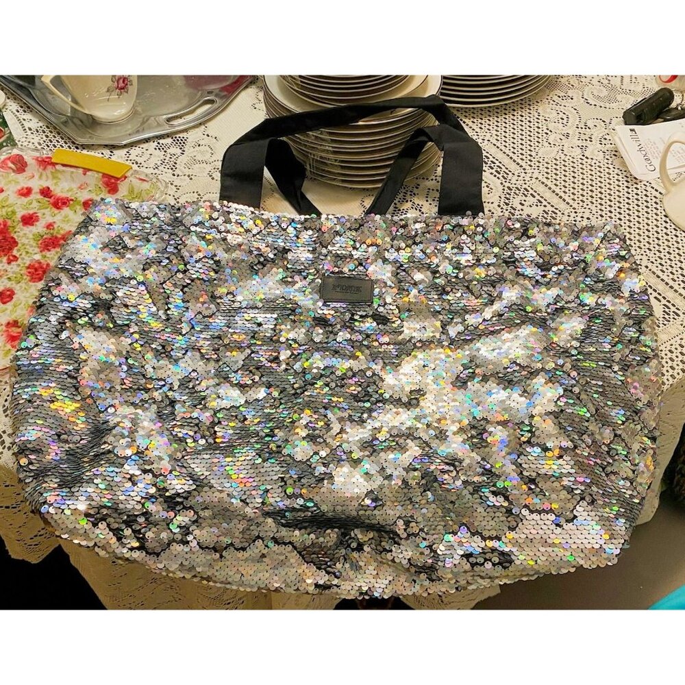 Vintage Sequin Tote Bag – Victoria’s Secret PINK – New With Tags - Picture 2 of 9
